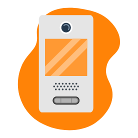 Illustration d’un interphone gris